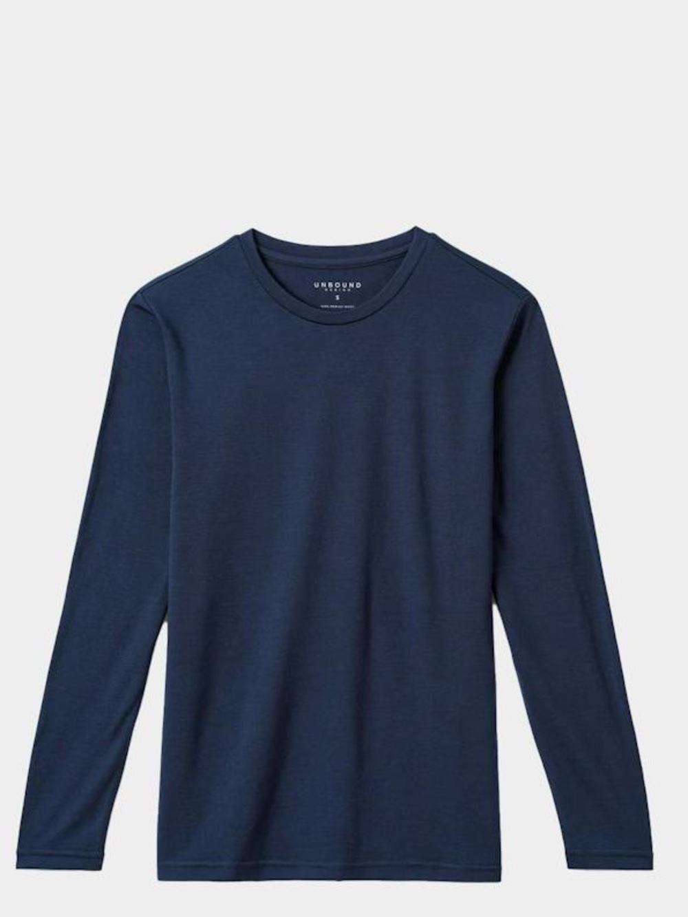 Unbound Merino Long Sleeve Merino Crew Navy Blue Mens size small 100% wool